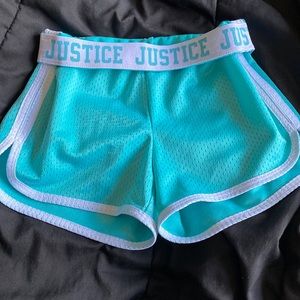 Justice girls logo mesh shorts size 8
